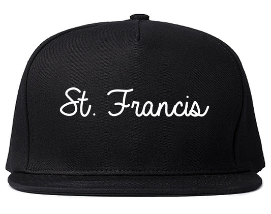 St. Francis Minnesota MN Script Mens Snapback Hat Black