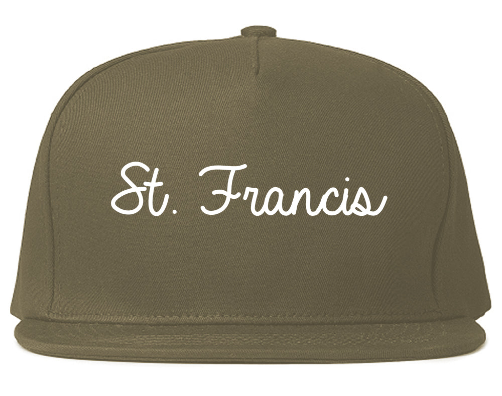 St. Francis Minnesota MN Script Mens Snapback Hat Grey