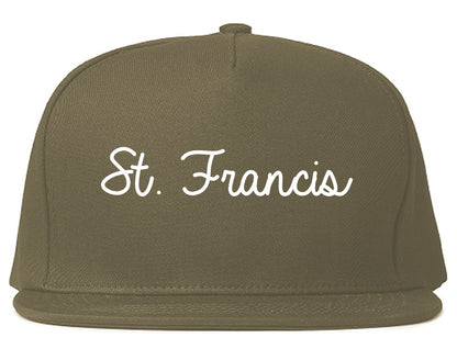 St. Francis Minnesota MN Script Mens Snapback Hat Grey