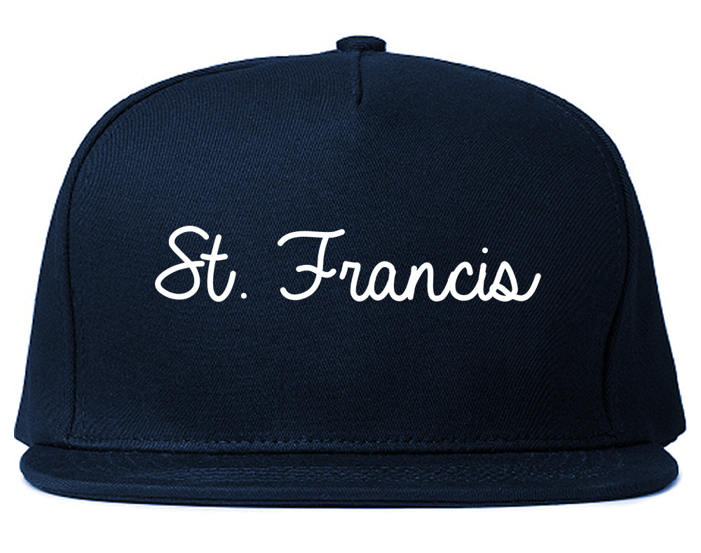 St. Francis Minnesota MN Script Mens Snapback Hat Navy Blue