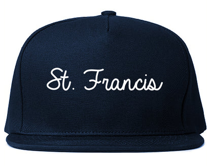 St. Francis Minnesota MN Script Mens Snapback Hat Navy Blue
