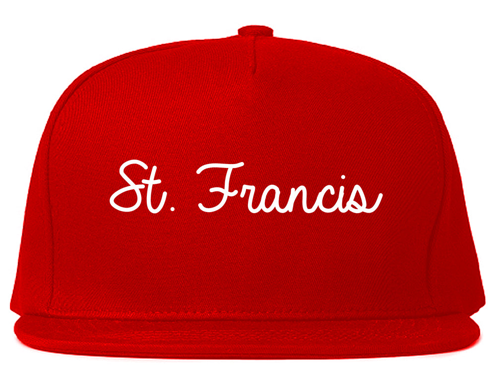 St. Francis Minnesota MN Script Mens Snapback Hat Red