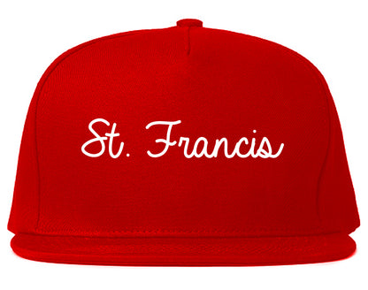 St. Francis Minnesota MN Script Mens Snapback Hat Red