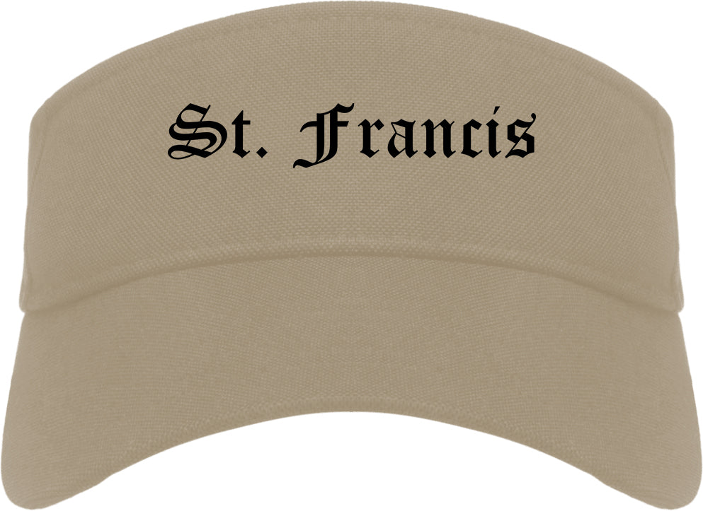 St. Francis Minnesota MN Old English Mens Visor Cap Hat Khaki