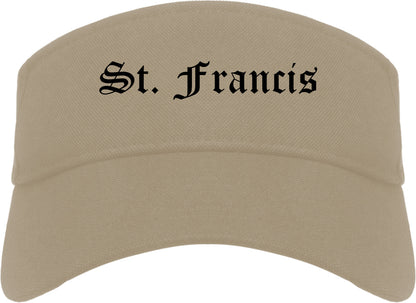 St. Francis Minnesota MN Old English Mens Visor Cap Hat Khaki