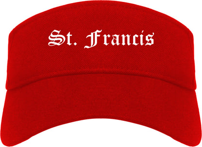 St. Francis Minnesota MN Old English Mens Visor Cap Hat Red