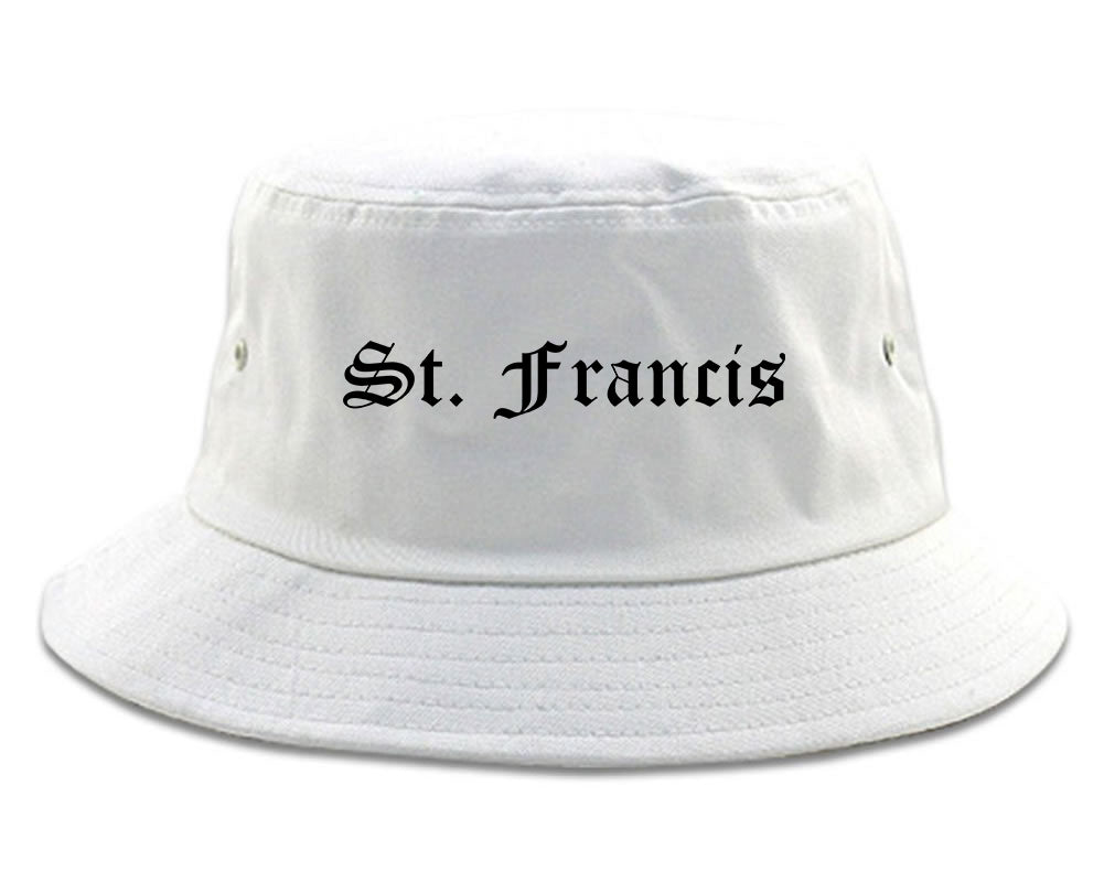 St. Francis Minnesota MN Old English Mens Bucket Hat White