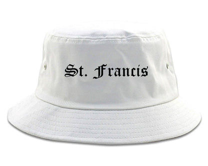 St. Francis Minnesota MN Old English Mens Bucket Hat White