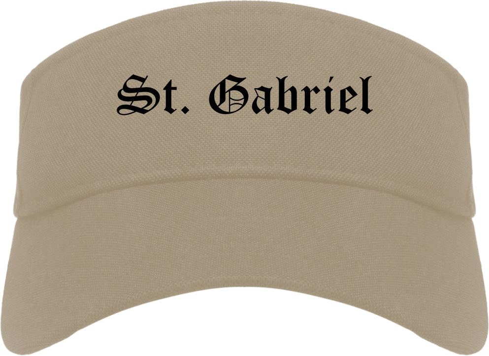 St. Gabriel Louisiana LA Old English Mens Visor Cap Hat Khaki