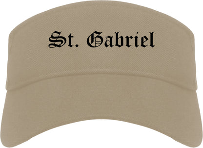 St. Gabriel Louisiana LA Old English Mens Visor Cap Hat Khaki