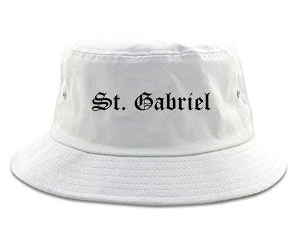 St. Gabriel Louisiana LA Old English Mens Bucket Hat White