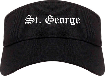 St. George Utah UT Old English Mens Visor Cap Hat Black
