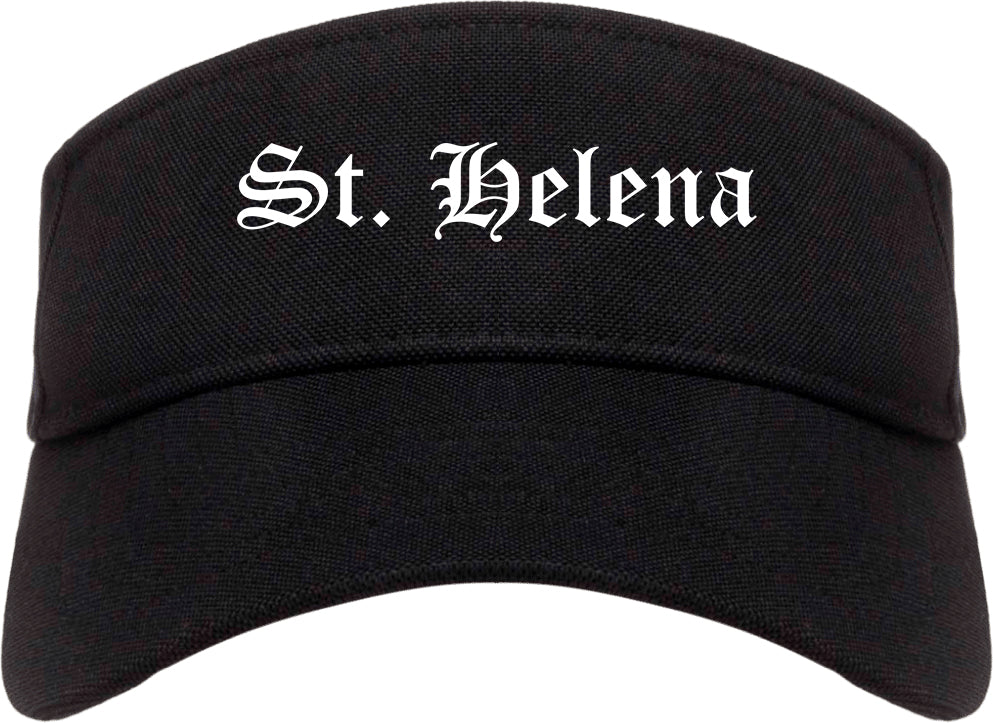 St. Helena California CA Old English Mens Visor Cap Hat Black