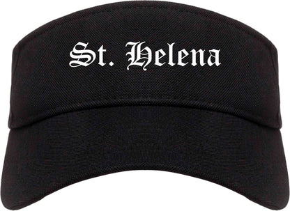 St. Helena California CA Old English Mens Visor Cap Hat Black