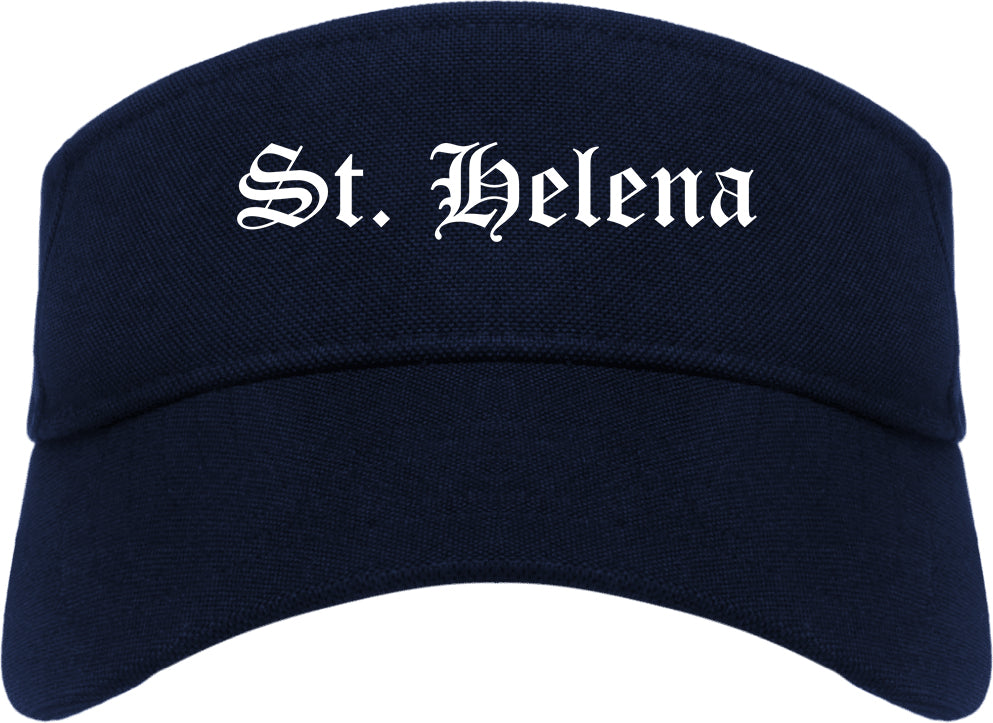 St. Helena California CA Old English Mens Visor Cap Hat Navy Blue