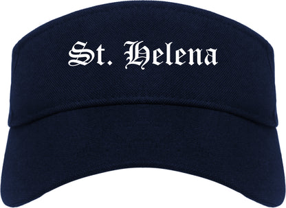 St. Helena California CA Old English Mens Visor Cap Hat Navy Blue