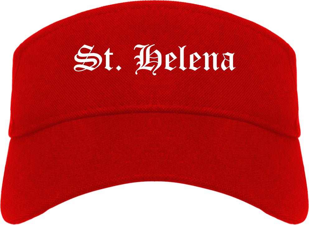 St. Helena California CA Old English Mens Visor Cap Hat Red