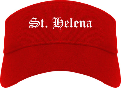 St. Helena California CA Old English Mens Visor Cap Hat Red