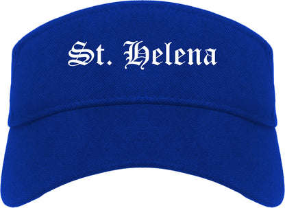 St. Helena California CA Old English Mens Visor Cap Hat Royal Blue