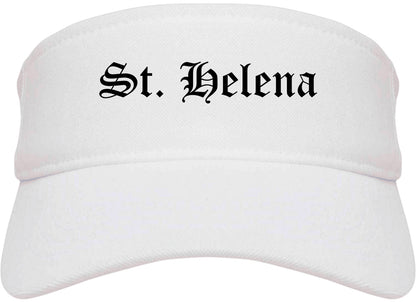 St. Helena California CA Old English Mens Visor Cap Hat White