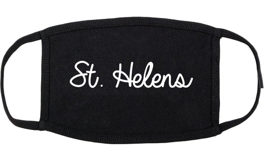 St. Helens Oregon OR Script Cotton Face Mask Black