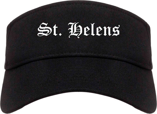 St. Helens Oregon OR Old English Mens Visor Cap Hat Black