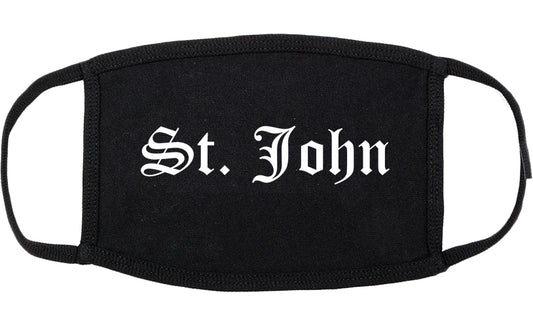 St. John Indiana IN Old English Cotton Face Mask Black