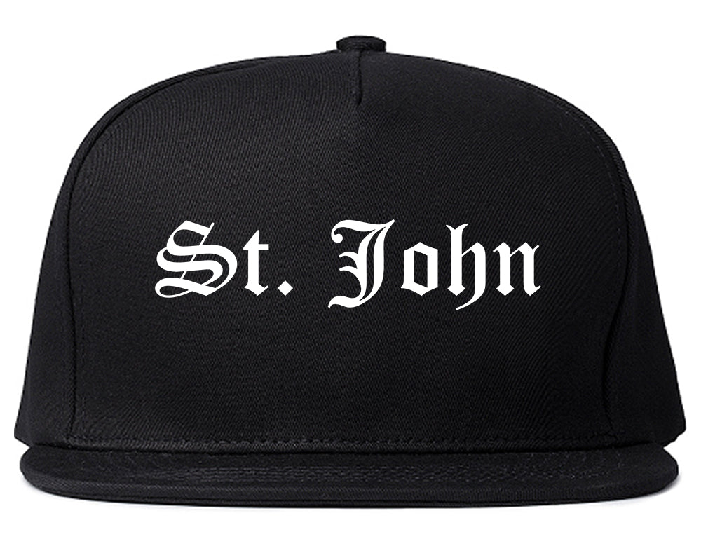 St. John Indiana IN Old English Mens Snapback Hat Black