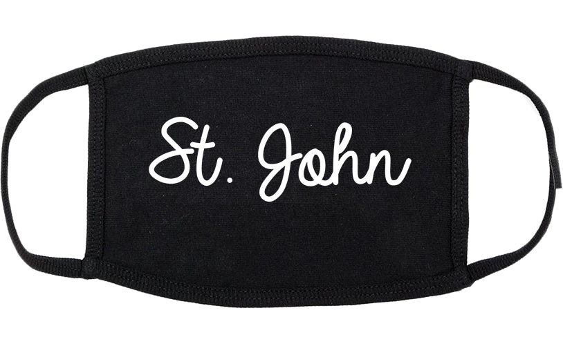 St. John Missouri MO Script Cotton Face Mask Black