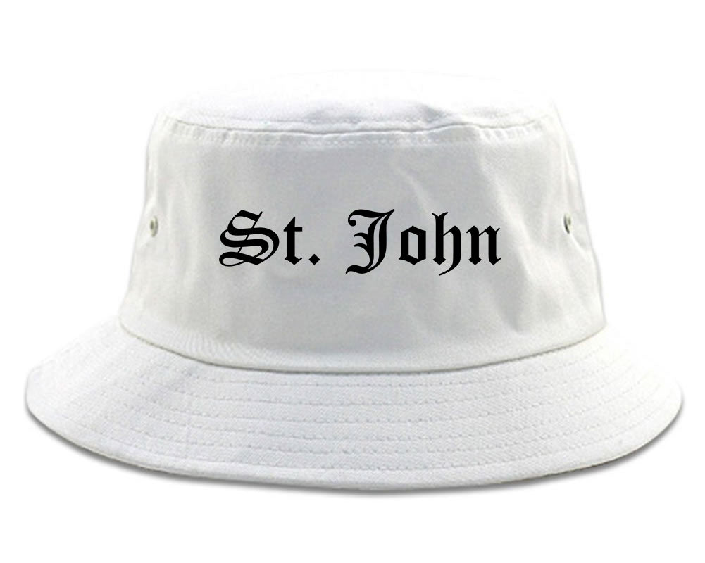 St. John Missouri MO Old English Mens Bucket Hat White