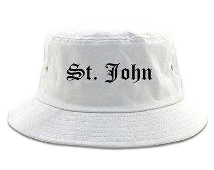 St. John Missouri MO Old English Mens Bucket Hat White