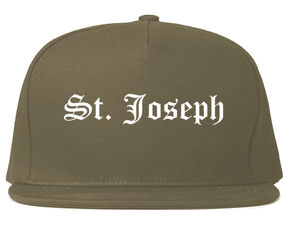 St. Joseph Michigan MI Old English Mens Snapback Hat Grey