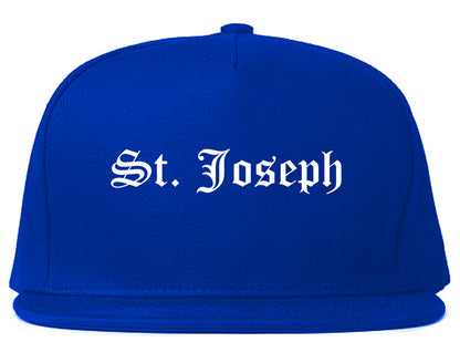 St. Joseph Michigan MI Old English Mens Snapback Hat Royal Blue