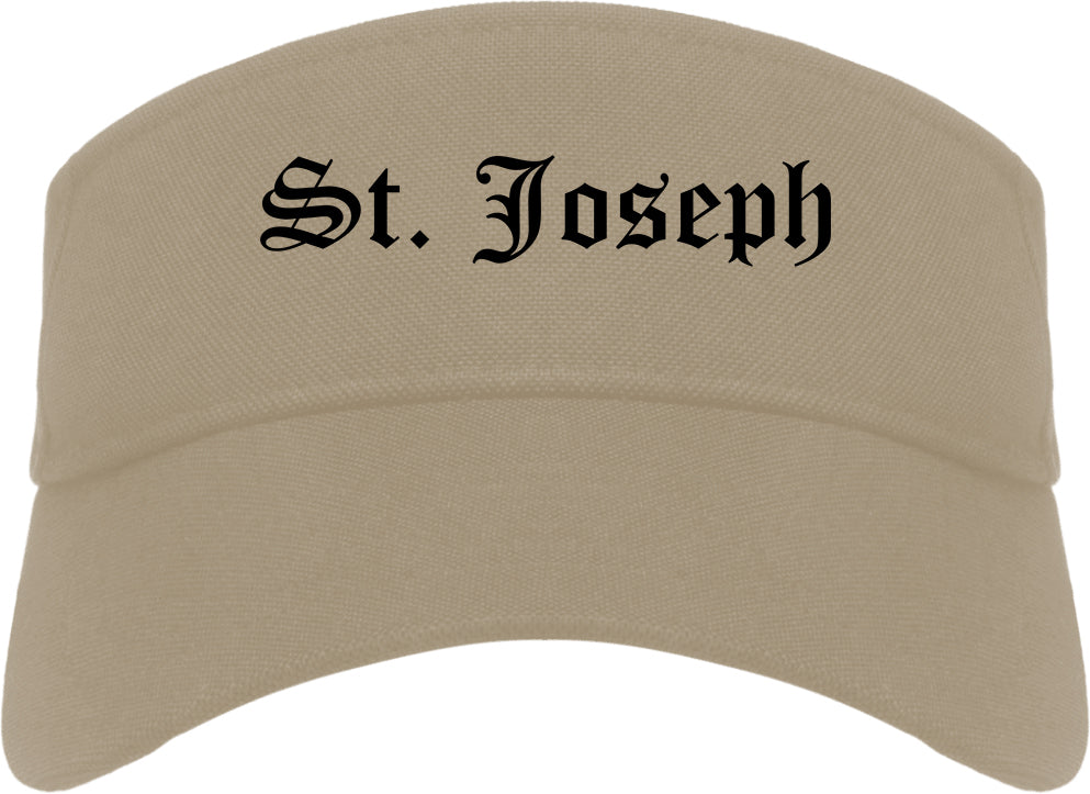St. Joseph Michigan MI Old English Mens Visor Cap Hat Khaki