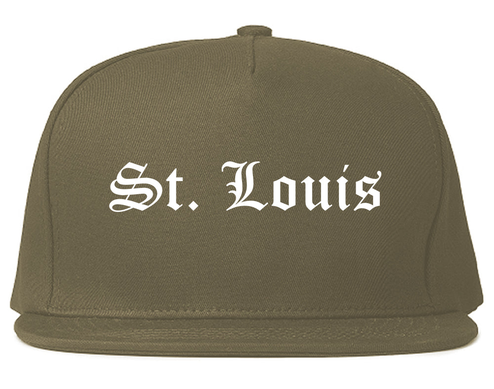 St. Louis Michigan MI Old English Mens Snapback Hat Grey