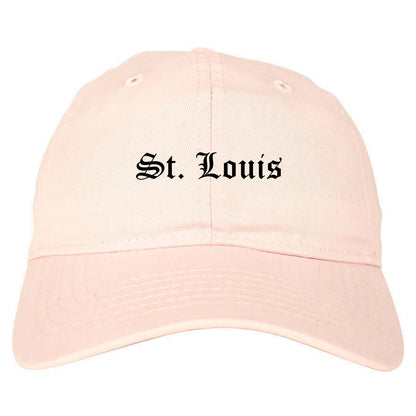 St. Louis Michigan MI Old English Mens Dad Hat Baseball Cap Pink