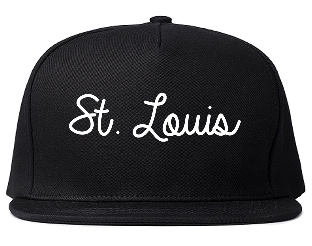 St. Louis Michigan MI Script Mens Snapback Hat Black