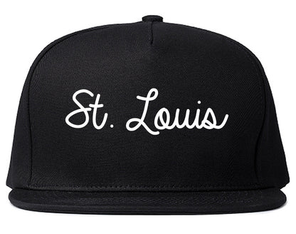 St. Louis Michigan MI Script Mens Snapback Hat Black