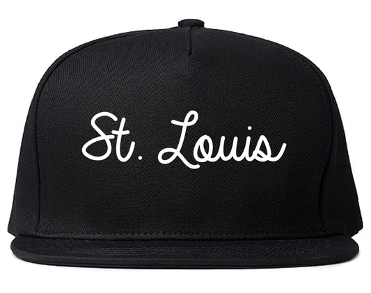 St. Louis Michigan MI Script Mens Snapback Hat Black