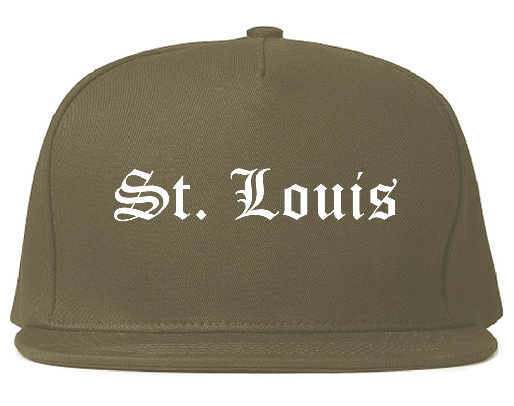 St. Louis Missouri MO Old English Mens Snapback Hat Grey
