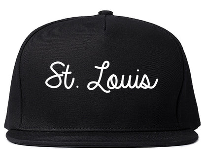 St. Louis Missouri MO Script Mens Snapback Hat Black