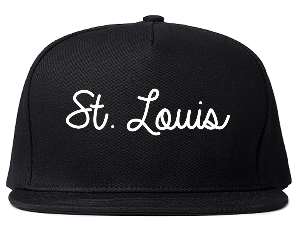 St. Louis Missouri MO Script Mens Snapback Hat Black