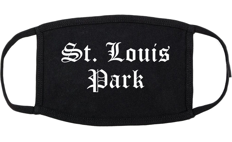 St. Louis Park Minnesota MN Old English Cotton Face Mask Black