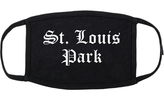 St. Louis Park Minnesota MN Old English Cotton Face Mask Black