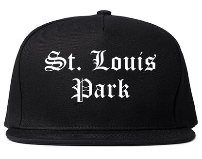 St. Louis Park Minnesota MN Old English Mens Snapback Hat Black