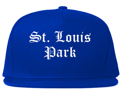 St. Louis Park Minnesota MN Old English Mens Snapback Hat Royal Blue