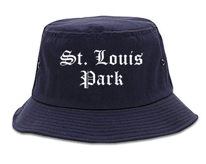 St. Louis Park Minnesota MN Old English Mens Bucket Hat Navy Blue