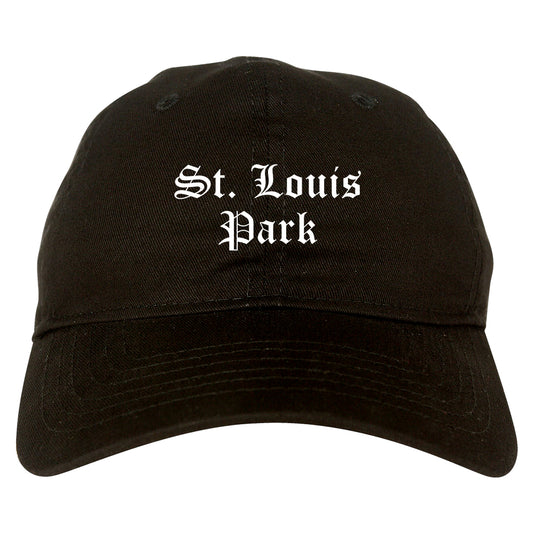 St. Louis Park Minnesota MN Old English Mens Dad Hat Baseball Cap Black