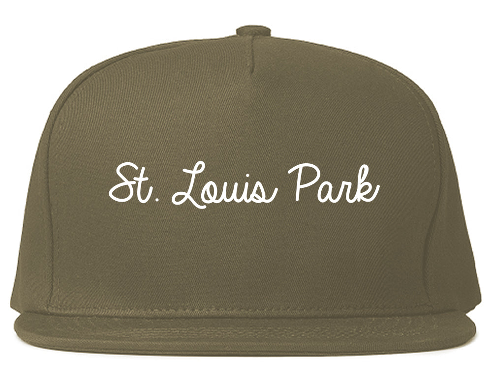 St. Louis Park Minnesota MN Script Mens Snapback Hat Grey