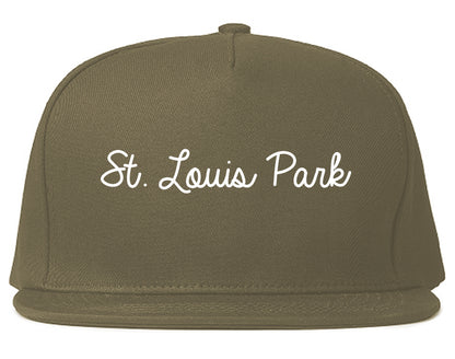 St. Louis Park Minnesota MN Script Mens Snapback Hat Grey